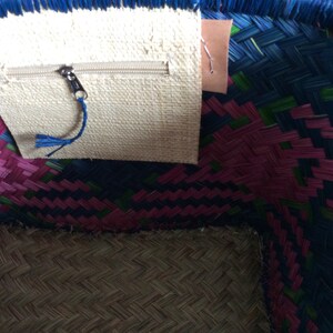 4 reinforced corners leather basket tote aravola leather handles 40cm. Straw tote bag. Ideal for shopping, markets, beach. Raffia, palm wicker, rush image 6