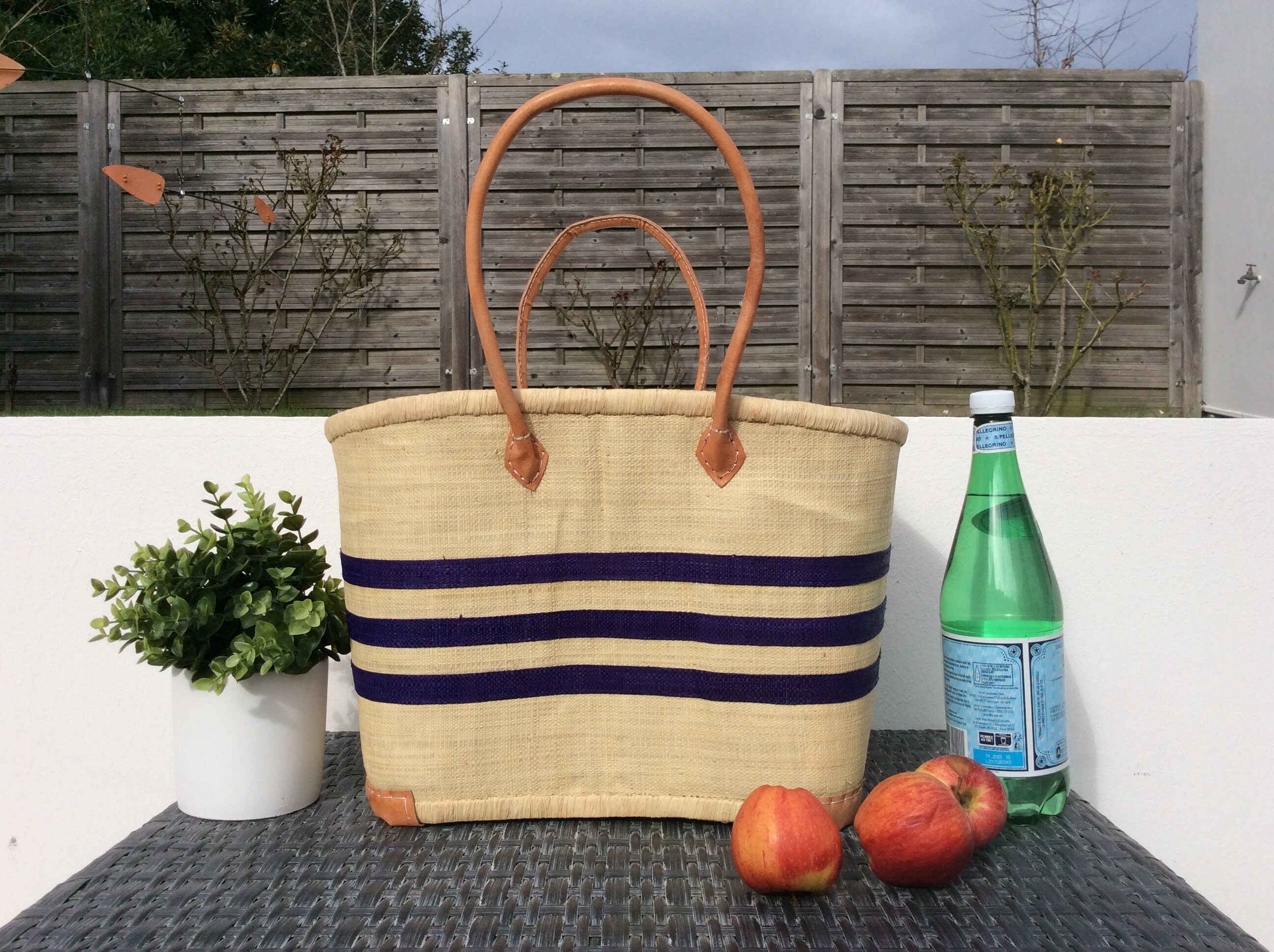 Grand Panier Aravola Double Rabane Anses Longues Et Pochon De B 946925