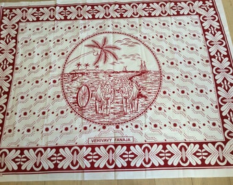 Paréo Lambahoany Africain Motif Madagascar - Pagne Femme Artisanal (Taille Unique, Neuf)