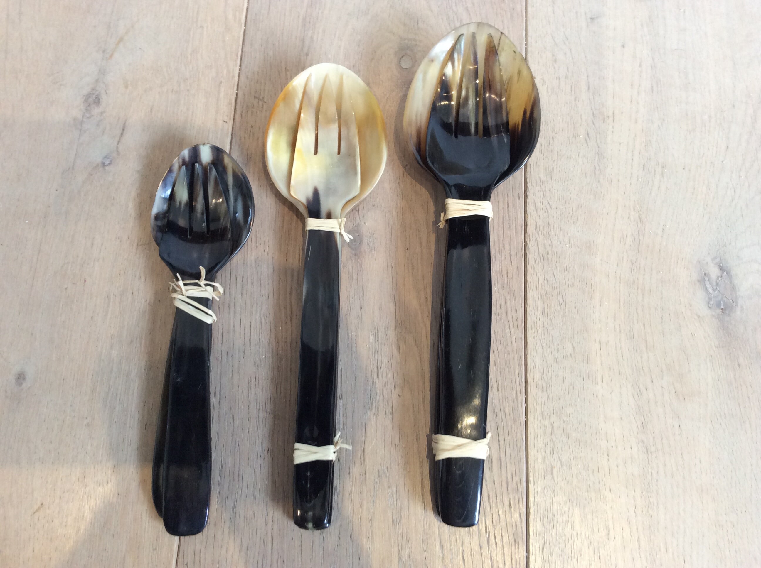 Couvert à Salade Vintage – Manche En Corne Ou Composite, Sans Marque, Bon état