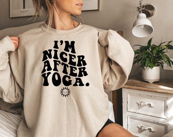 I'm Nicer After Yoga, Funny Yogi Top, Funny Yoga T Shirt, Yoga Tee, Yoga Clothing, Retro Yoga Shirt, Yoga Gift, In My Yogi Era, Gift for Her