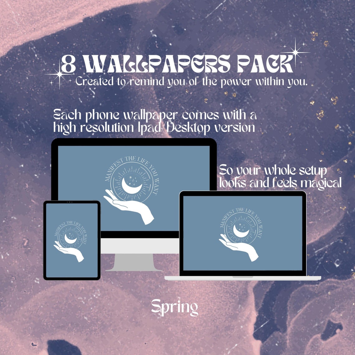 Celestial iPhone Ipad/desktop Wallpapers 8 Wallpaper Set Etsy