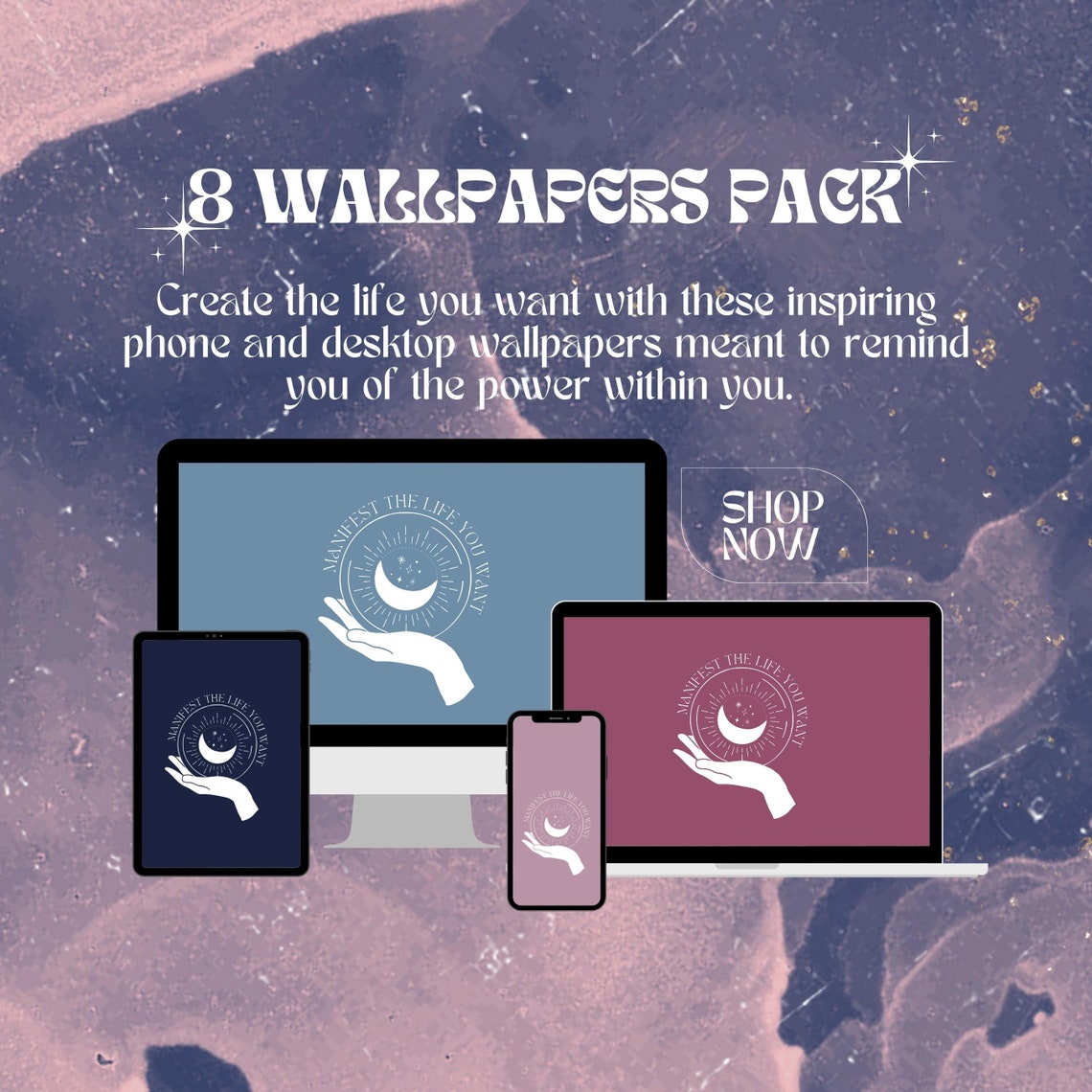 Celestial iPhone Ipad/desktop Wallpapers 8 Wallpaper Set Etsy