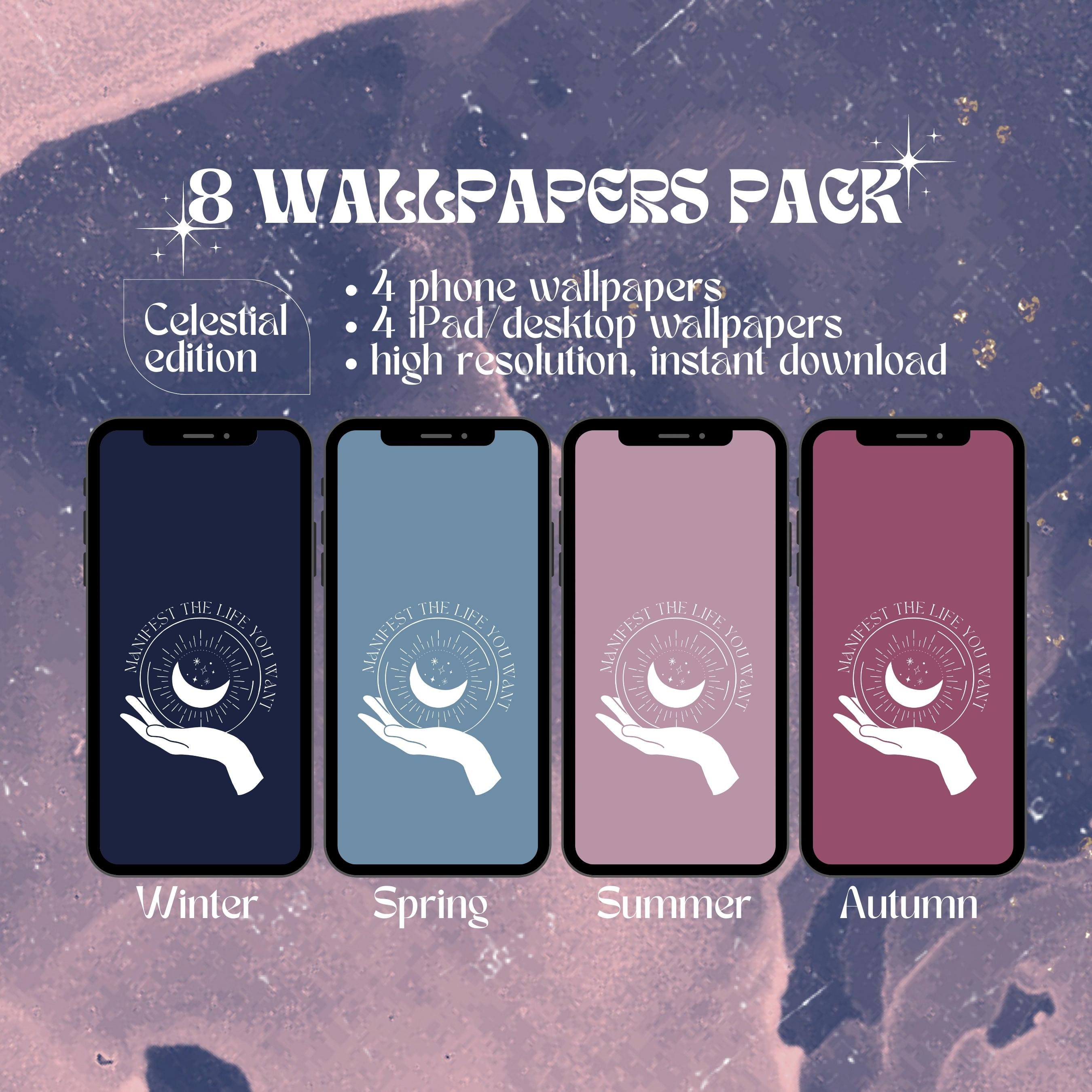 Celestial iPhone Ipad/desktop Wallpapers 8 Wallpaper Set Etsy