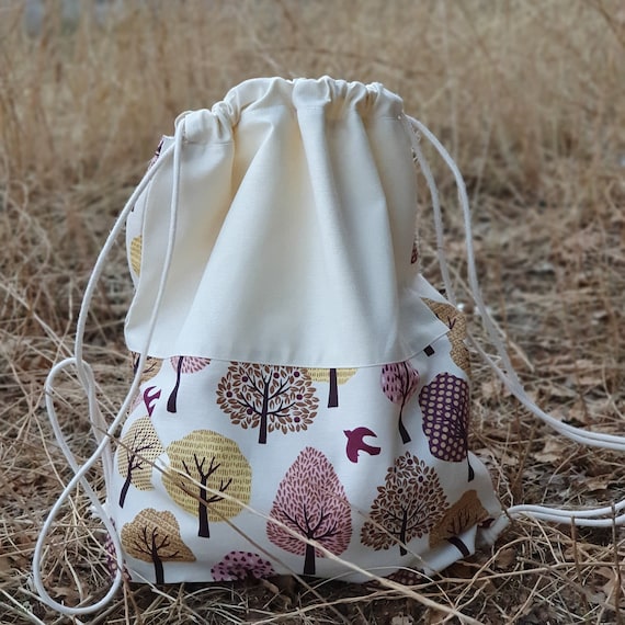 Foldable Cotton Backpack Uxcell Cotton Drawstring Bags Cotton Canvas Drawstring  main image 3