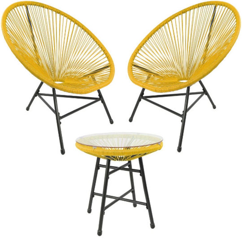 Bistro 3 Piece Egg Designer String Chair Indoor & Outdoor Etsy UK