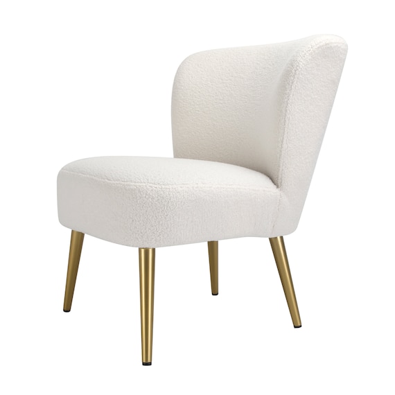 Accent Velvet Teddy Fabric Low Down Chair Nursing Chair Cream