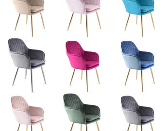 Velvet Upholstered Accent Dinig Chair Grey, Navy, Green, Pink, Taupe, Blue