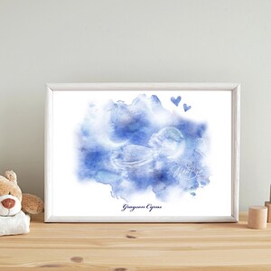 Custom Cloud Watercolor Ultrasound Keepsake
