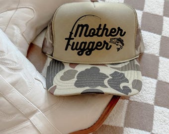 Mother Tugger Fishing Trucker Hat, Camo Hat