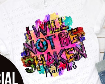 Bijbel vers png, psalm 16:8, ik zal niet worden geschud, Schrift png, religieuze png, sublimatie ontwerpen, christelijke png, aquarel png, mok png