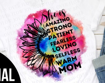 Sublimación de mamá, Día de las Madres png, mamá png, diseños de sublimación, acuarela png, descarga digital, png para sublimación, ella es, madre png