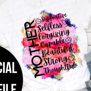 Mothers Day Sublimation Png, Watercolor Png, Mother Png, Sublimation Design, Mom Png File, Digital Download, Happy Mothers Day, Colorful Png
