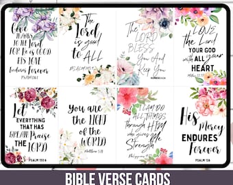 Bible Verse Collage Sheet - Printable Scripture Cards Set Of 8 - Digital Download - Mini Scripture Cards - Bible Journaling Supplies