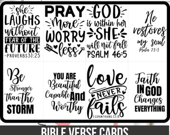 Mini Scripture Cards, Bible Verse Cards, Scripture Download, Printable Scripture, Memory Verse Cards, Inspirational Cards, Mini Note Cards