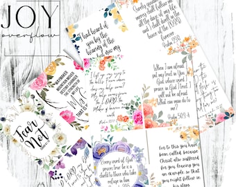 5 x7 Scripture Cards, Set Of 20 Bible Verse Cards, Scripture Journaling, Encouragement Cards, Bible Verse Cards, Christian Cards, Mini Cards