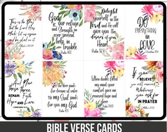Download Scripture, Christian Faith Gift, Digital Bible Verse Cards, Printable Scripture Cards, Printable Bible Journal Cards, Note Cards