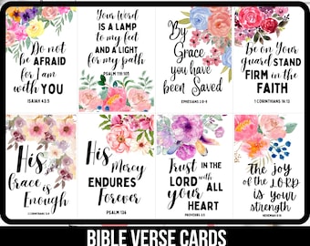 16 Scripture Printable Cards, Bible Verse Cards, Mimi Scripture Cards, Bible Memory Verse, Inspirational Cards, Encouragement Scripture Card