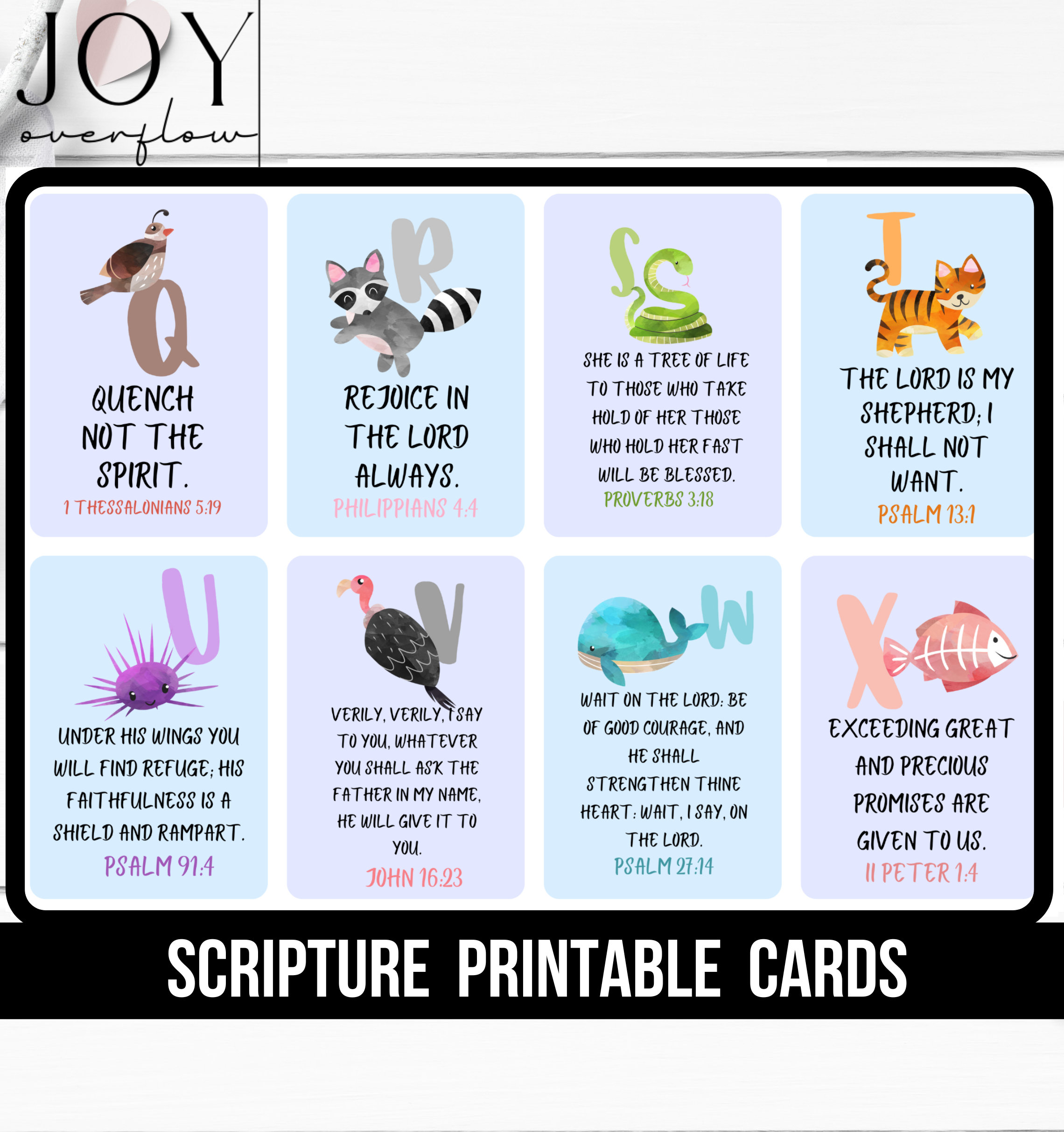 Bible Study for Kids, Printable Scripture Cards, Kids Scripture Cards ...