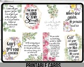 Floral Bible Verse Set Of 24, Christian Note Cards, Scripture Note Cards, Lunchbox Cards, Pocket Cards, Religious Card, Encouragement Cards