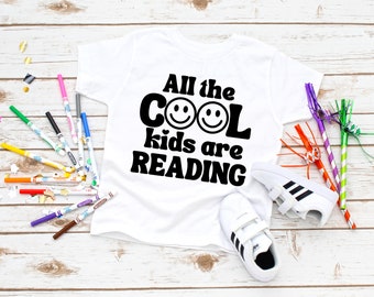 Alle coolen Kinder lesen, Buchliebhaber SVG, lesen Png, Bücher svg, kommerzielle Nutzung svg, lesen svg, coole Kinder svg, Sublimation Png