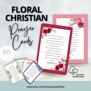 Christelijke bloemengebedskaarten, bijbelverskaarten, schriftkaarten, gebedskaarten, affirmatiekaarten, aanmoedigingskaarten, 5x7 set van 10