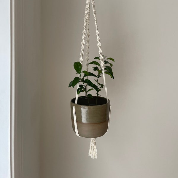 Hanging planter with macrame