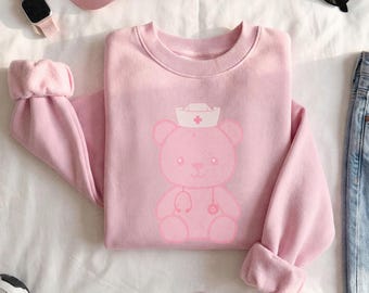 Nurse Bear Sweatshirt for RN Gifts for Nurses Week Gift for LPN Crewneck