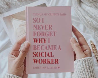 Personalized Social Worker Journal for LCSW Graduation Gift for Coworker Masters Social Work Gift MSW, hcj1