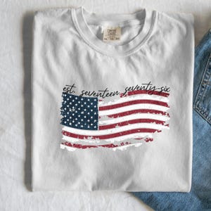 4. Juli Shirt Distressed Amerika Flagge TShirt Fourth of Jully Shirt für Frauen Patriotisches T-Shirt Unabhängigkeitstag Shirt USA Top Frauen