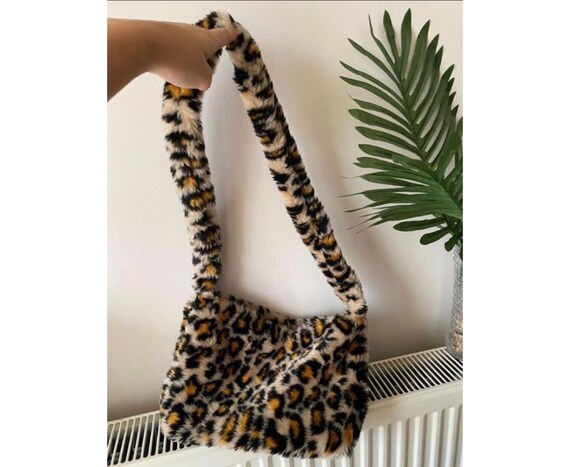 fluffy leopard bag