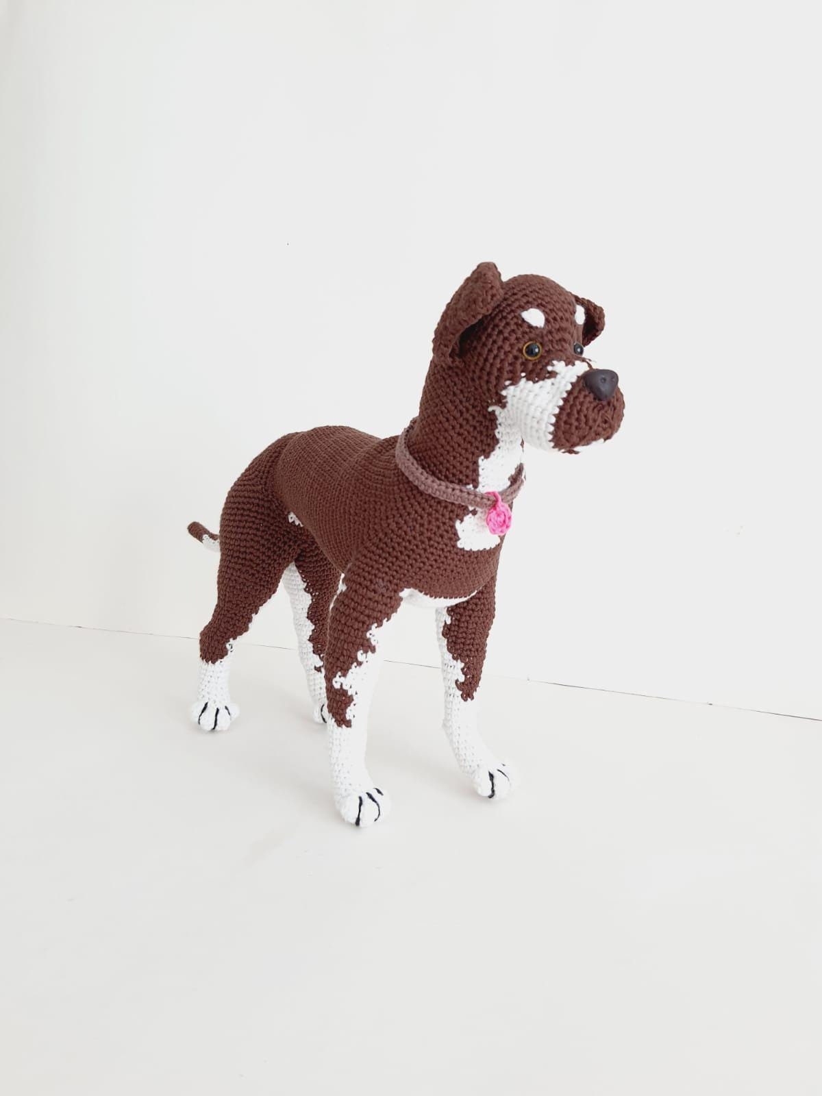 Handgestricktes Haustier, Amigurumi-Haustier, personalisierter handgestrickter Hund, handgestrickte Tierfigur, aussehender Hund, benutzerdefiniertes Häkeltier, Spielkamerad