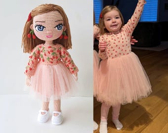 Beautiful handmade amigurumi crochet doll, soft plush toy, Amigurumi Doll Body, kawaii stuffed figure, perfect decor for nursery room