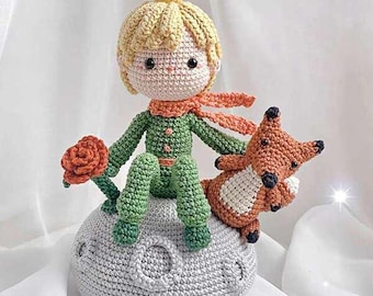 Kleiner Prinz Häkelanleitung, kleiner Prinz und Fuchs Amigurumi Muster, Geschenk für Liebhaber, süßestes Amigurumi Puppenmuster, kleiner Prinz Design