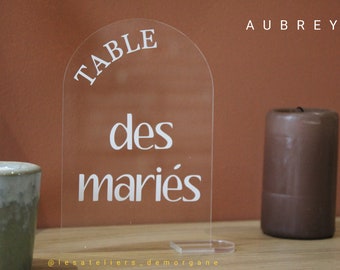 Numéro de table Mariage Plexiglass Arc