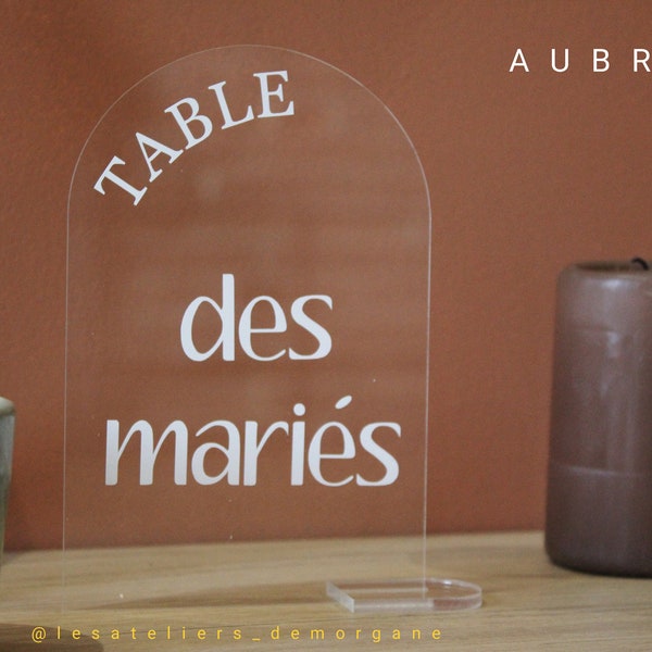 Numéro de table Mariage Plexiglass Arc