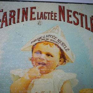 Farine Lagtee NESTLE, nostalgisches Blech-Werbeschild Bild 3
