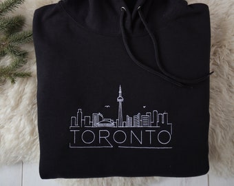 Sweat à capuche brodé Toronto Skyline