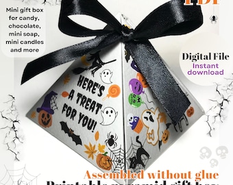 Halloween Mini Pyramid Treat Box: Printable DIY Party Favor (Digital Download PDF)