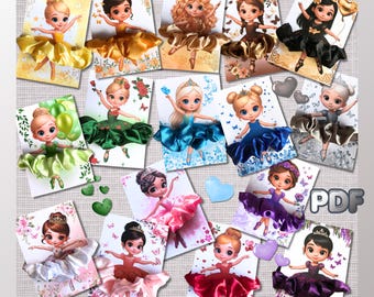 16 Printable Scrunchie Holders: Dance Party Favor Tags (PDF files)