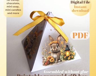 Easter Favor Box: Printable DIY Pyramid Gift Box (PDF)