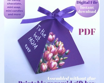 Mother's Day Printable DIY Mini Pyramid Gift Box (PDF Download)