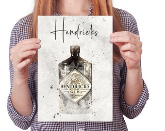Gin Bottle Wedding Table Numbers, Illustrated Table Plan (Digital Download)