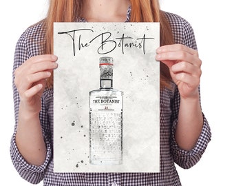 Gin Wedding Table Number Cards, Illustrated Gin Bottle (Digital Download)
