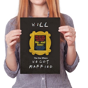 Freunde TV Show Serie Wird Zitat Hochzeit Tischnummer / Namenskarten Download, Digitale Karte Hochzeit Briefpapier
