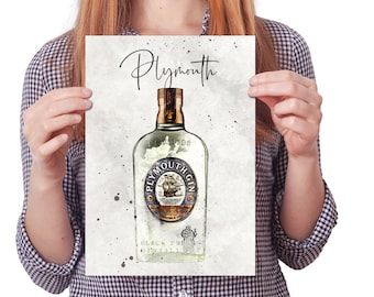 Gin Bottle Table Number Cards, Plymouth Gin Theme (Digital Download)