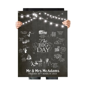 Personalised Order of the Service Wedding Sign | Customised Order of the Day | Wedding Itinerary Signage | Chalkboard Timeline | Events Sign