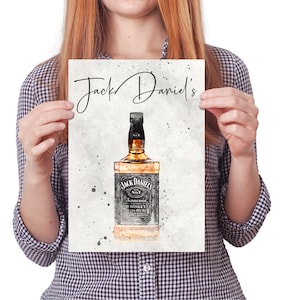Whiskey Bottle Wedding Table Numbers, Illustrated Bourbon Decor (Digital Download)