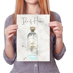 Gin Table Plan, Gin Bottle Wedding Table Numbers, Gin Wedding Table Decor, Piano tavolo illustrato, Download digitale, Isle of Harris Gin