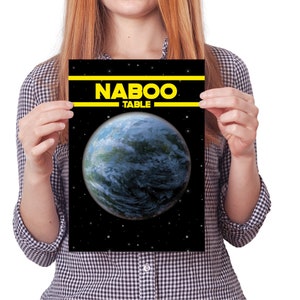 Star Wars Naboo Wedding Table Number / Name Cards Descargar, Instant Digital Seating Card Wedding Stationery